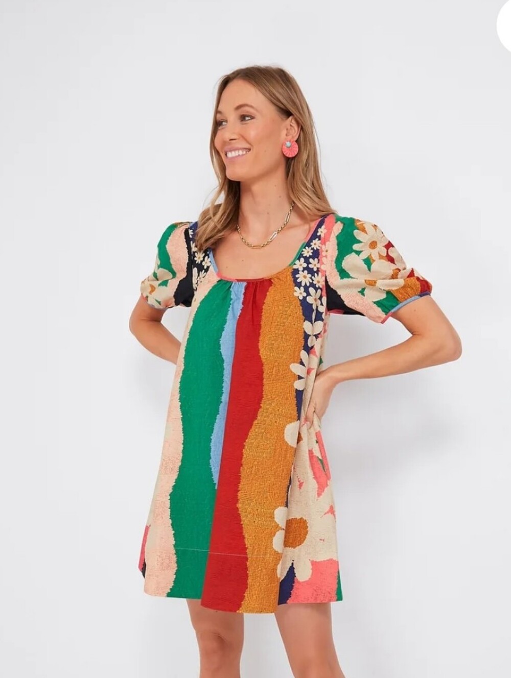Farm Rio Super Fun Daisy Mini Dress Size Medium